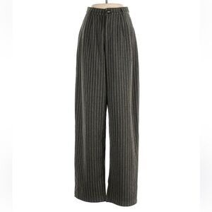 motel pin striped pants gray thick wide legged